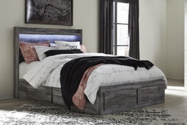 Signature Design by Ashley® Baystorm 2-Piece Gray King Panel Headboard Bed Set-3