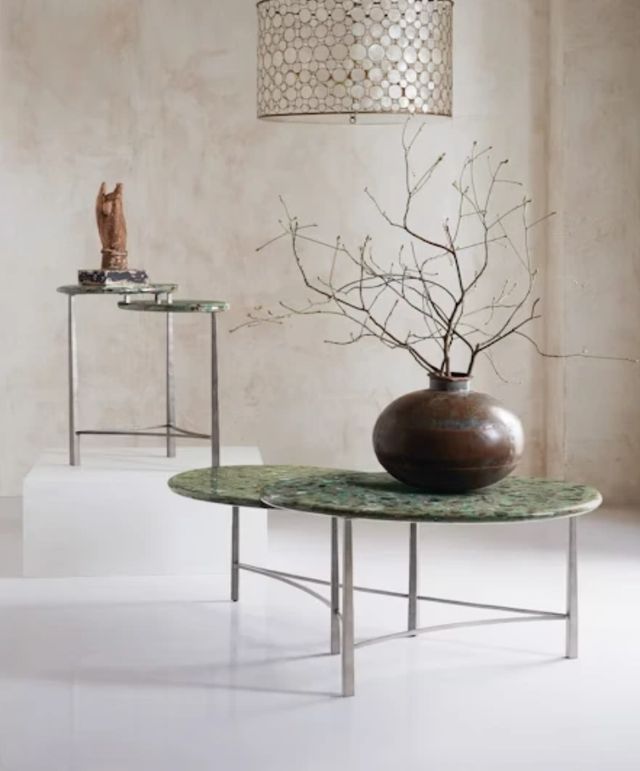 Hooker® Furniture Commerce and Market Antares Black/Charcoal/Green End Table with Pewter Base-1