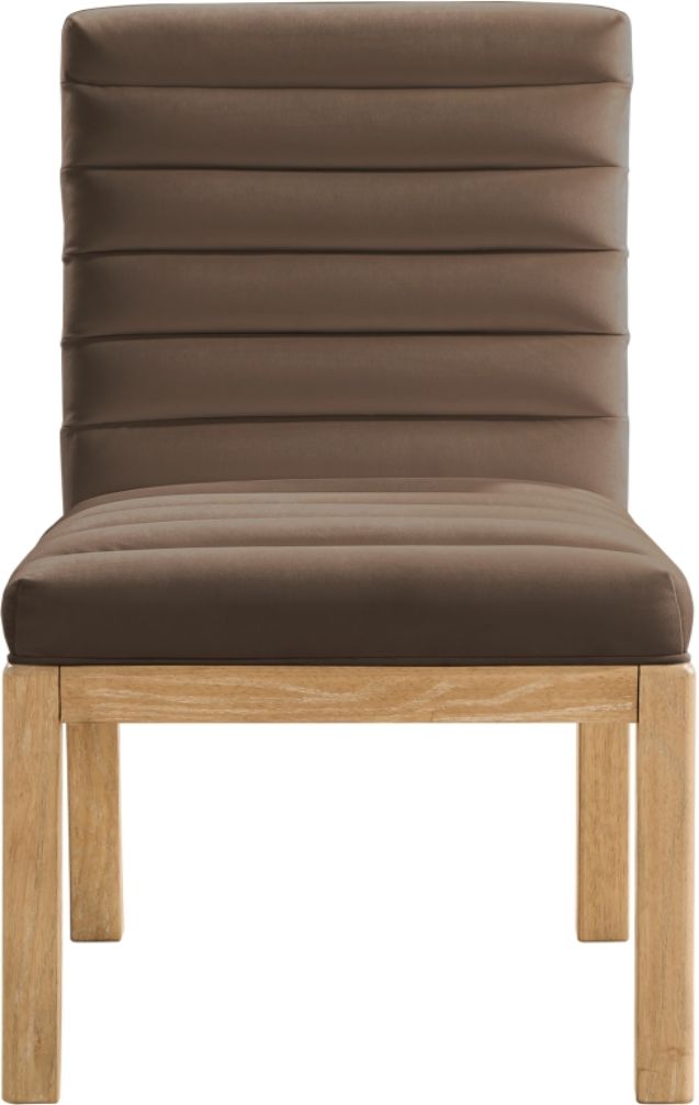 Meridian Furniture Evelyn Brown/Natural Velvet Upholstered Side Chair-1
