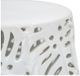 A & B Home Palm Leaf Cutwork White Garden Stool-1