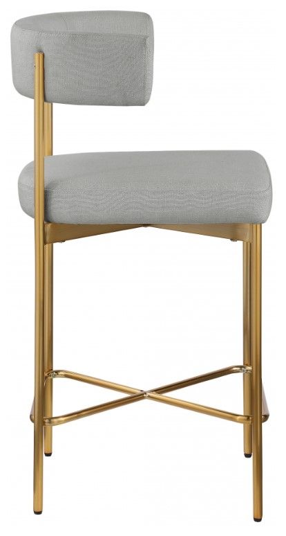 Meridian Furniture Rivage Gray/Brushed Gold Counter Stool-2