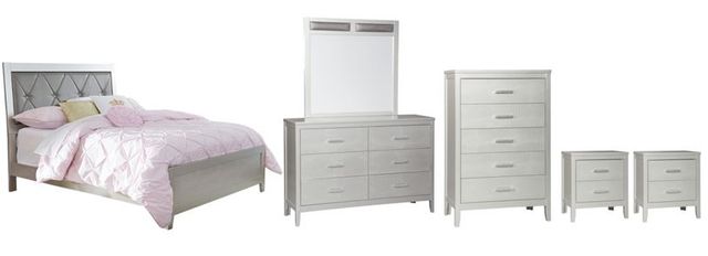 Signature Design by Ashley® Olivet 6-Piece Silver Full Panel Bed Set-0