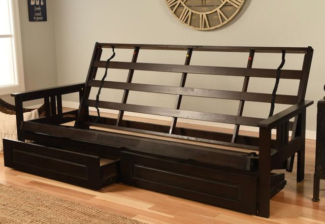 Kodiak Furniture Monterey Marmont Mocha/Espresso Queen Storage Futon with Mattress -1