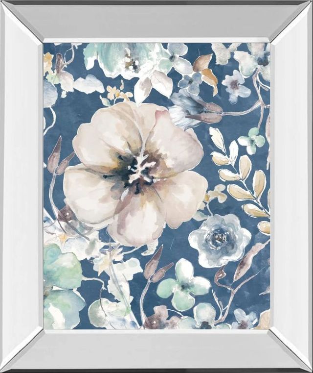 Classy Art Indigo Beautiful II by PatriciaPinto Mirror Framed Wall Art-0