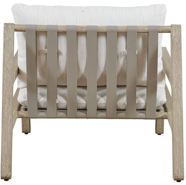 Uttermost® Strapped Cerused Wheat/Taupe Wood Indoor-Outdoor Lounge Chair with Cushion-4