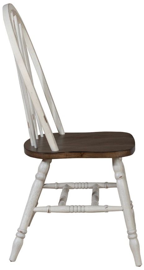 Liberty Furniture Carolina Crossing Antique Honey/White Windsor Side Chair-3