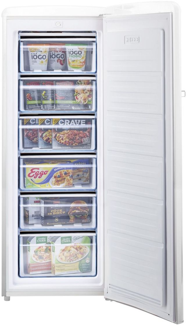 Unique® Appliances Classic Retro 6 Cu. Ft. Marshmallow White Upright Freezer-2