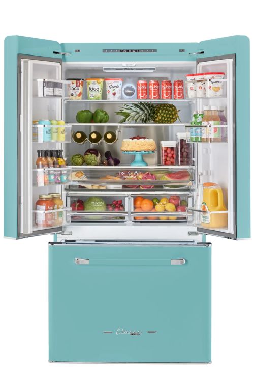 Unique® Appliances Unique 36 in. 21.4 Cu. Ft. Ocean Mist Turquoise Counter Depth French Door Refrigerator-1