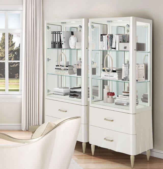 Michael Amini® London Place Creamy Pearl Display Cabinet-1