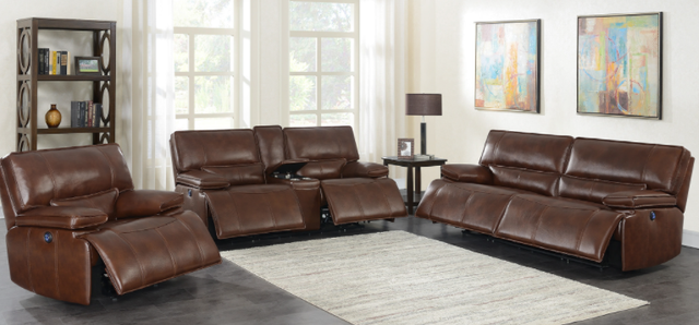 Coaster® Southwick 3-Piece Saddle Brown Pillow Top Arm Power Living Room Set-1