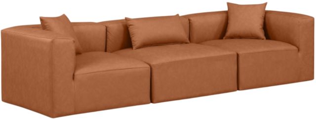 Meridian Furniture Cube 3-Piece Cognac Modular Sectional Sofa-0