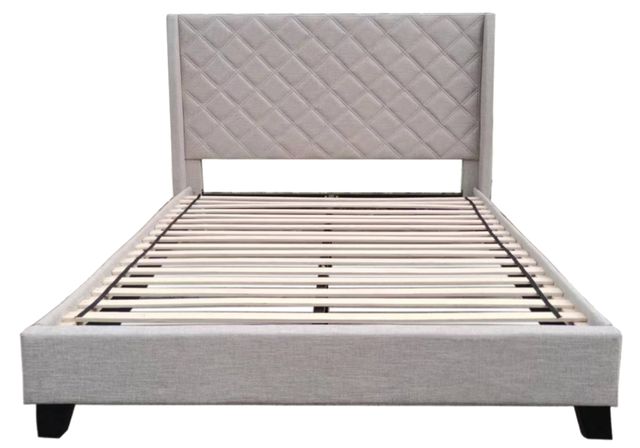 Mazin Furniture Briar Beige Queen Upholstered Platform Bed-1
