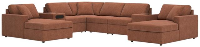 Signature Design by Ashley® Modmax 8-Piece Spice Double Chaise Sectional with Audio and Storage Consoles 