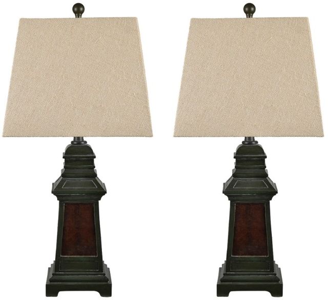Crestview Collection Kipling 2-Piece Green Table Lamp Set-0