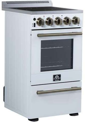 FORNO® Pallerno Alta Qualita 20" White Pro Style Electric Range-1