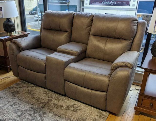 Southern Motion™ Marquis Reclining Loveseat with Console-1