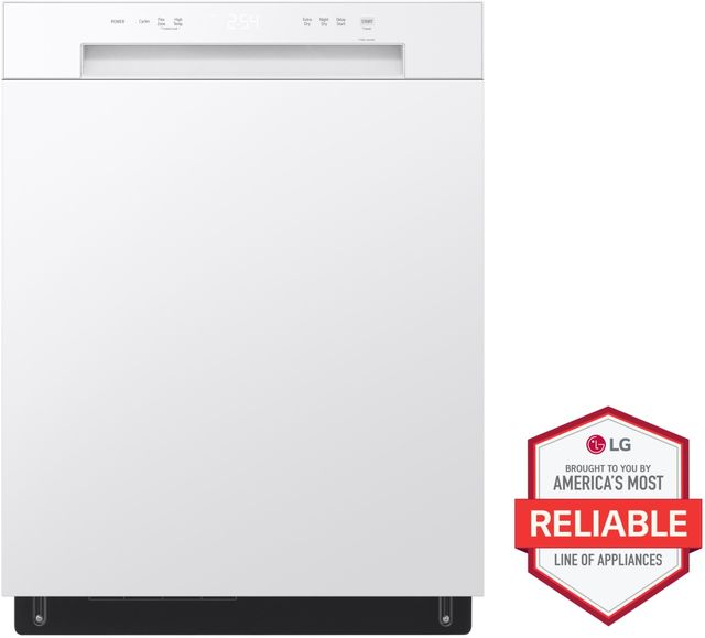 LG 24" White Front Control Built-In Dishwasher-2