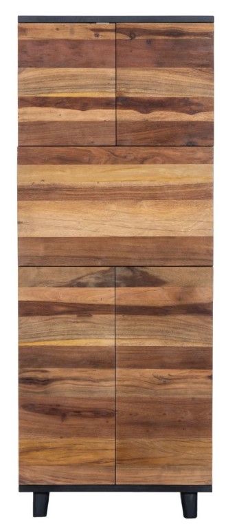 Home Trends & Design Santa Fe Gray Septarian/Natural Bar Cabinet-1