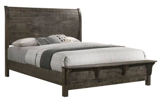 American Wholesale Furniture Cassidy Dark Vintage Gray Queen Panel Bed-0