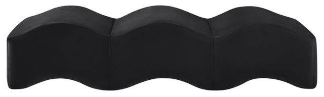 Meridian Furniture Wave Black Velvet Upholstered Bench-1