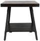 Emerald Home Chandler Espresso Brown End Table with Steel Gray Base-3