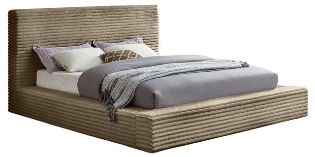 Meridian Furniture Dexter Taupe Queen Upholstered Panel Bed-0