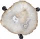 A & B Home 18" White Agate Side Table with Metal Legs-1