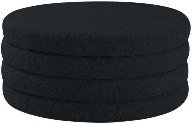 Meridian Furniture Aphia Black Boucle Ottoman/Coffee Table-0