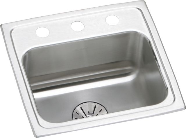 Elkay Lustertone® Classic Lustrous Satin 17" x 16" x 6-1/2" 1-Hole Single Bowl Drop-In ADA Sink with Perfect Drain®-0
