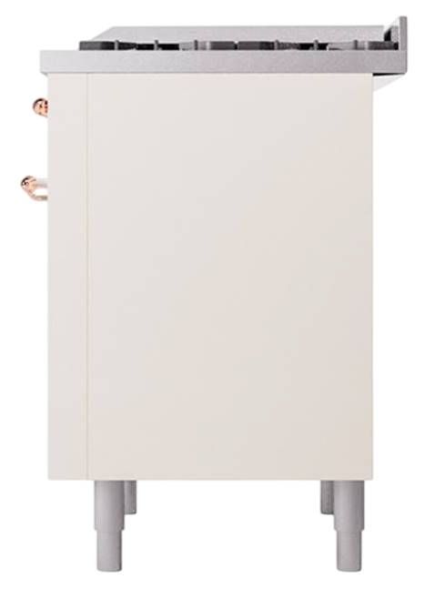 Ilve® Nostalgie II Noblesse 36'' Antique White Pro Style Dual Fuel Range with Copper Trim-3