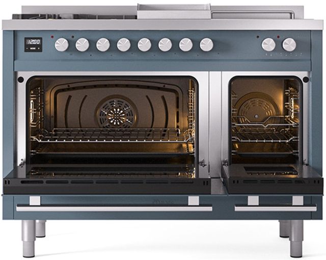 Ilve® Professional Plus II 48" Blue Grey Pro Style Dual Fuel Range-1