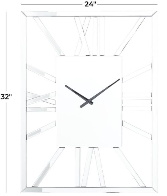 Deco Marche U Select Silver 2" Glass Decorative Wall Clock-3