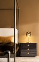 Caracole® Campaign Caracole Classic Brushed Deep Bronze/Champagne Gold/Ivory King Upholstered Canopy Bed-3