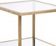 Decor-Rest® Furniture LTD Cara Glass Top Small Coffee Table with Brass Base-1
