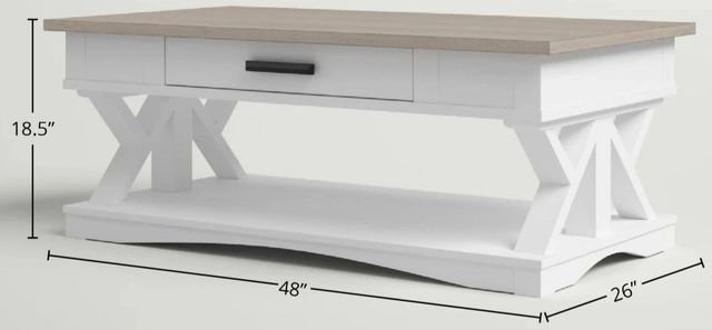 Parker House® Americana Modern Weathered Natural Cocktail Table with Cotton Top-2