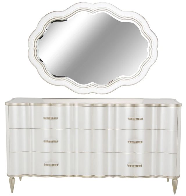 Michael Amini® London Place Creamy Pearl Dresser and Mirror-2