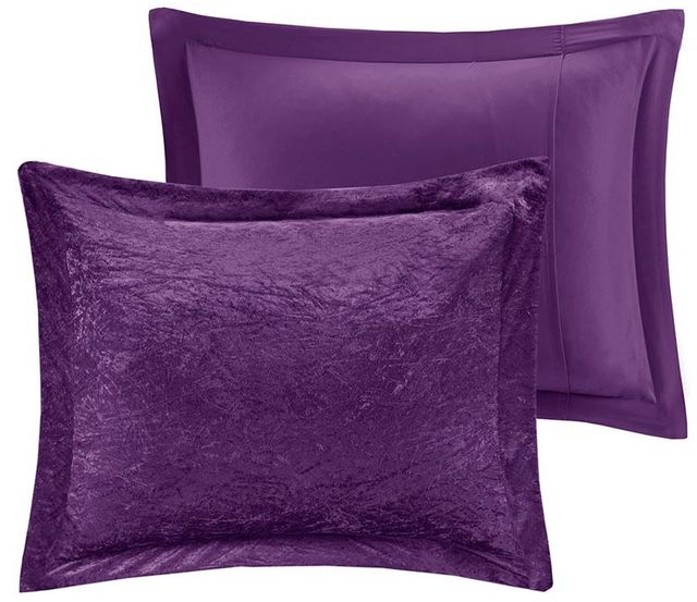 Olliix by Intelligent Design Felicia Purple Full/Queen Velvet Comforter Set-3