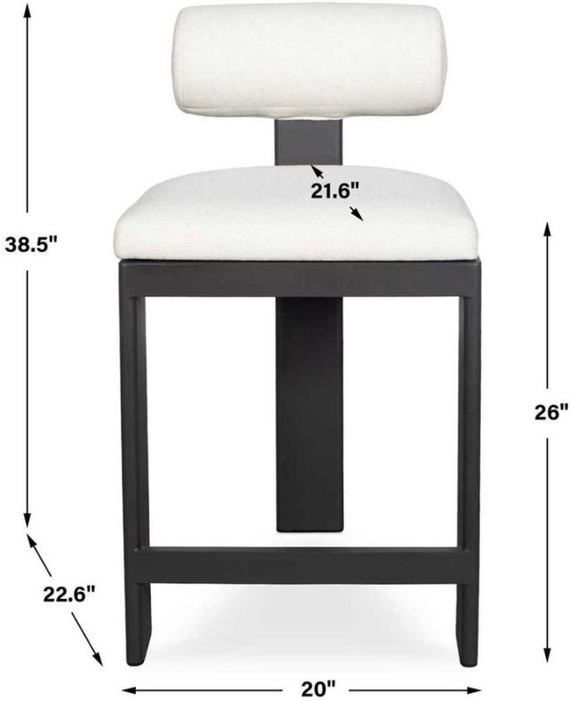 Uttermost® Bolster Back Java Black/Oyster Aluminum/Fabric Outdoor Counter Stool-2