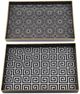 A & B Home 2-Piece Black/Gold/White Decorative Trays-0