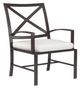 Sunset West La Jolla Espresso Aluminum Outdoor Dining Arm Chair with Canvas Flax Cushion-0
