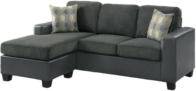 Mazin Furniture Slater 2-Piece Gray Reversible Sofa Chaise Sectional-1