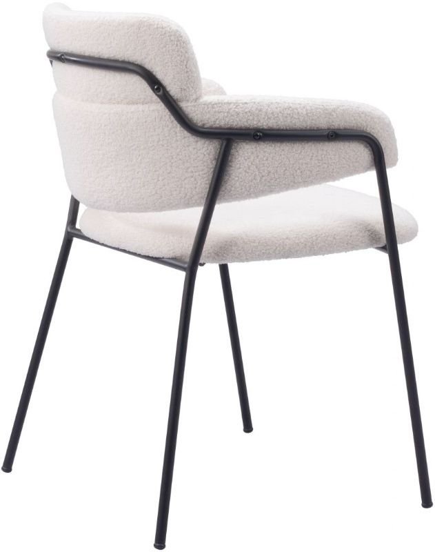 Zuo® Modern Marcel 2-Piece Black/Cream Dining Arm Chair Set-3