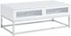 Elements International Chandra Glossy White Coffee Table with LED and Battery Pack-0