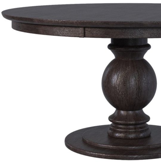Country View Woodworking Customizable Fontana 38" Sap Cherry Top Dining Table with 1-Leaf and Brown Maple Base-1