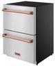 Thor Kitchen® Gordon Ramsay 24" 5.4 Cu. Ft. Stainless Steel Under-Counter Outdoor Freestanding Freezer Drawer with Rose Gold Handle-3