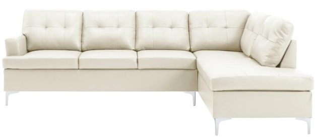 Homelegance® Barrington 3-Piece White Sectional Set with Right Chaise and Ottoman-2