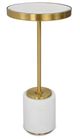 Uttermost® Laurier Mirror Top Drink Table with Brushed Brass and White Base-0