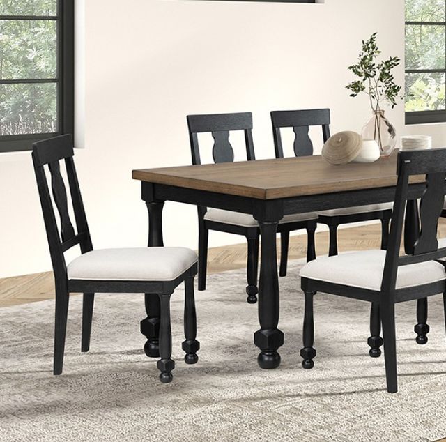 Furniture of America® Neue Mills 7-Piece Black Dining Table Set-1