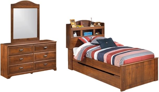 Signature Design by Ashley® Barchan 2-Piece Medium Brown Twin Bookcase Bed Set-0