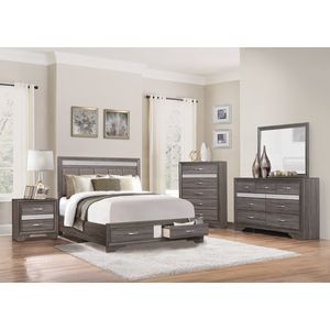 Mazin Furniture Luster Faux-Wood Eastern King Platform Bed-3